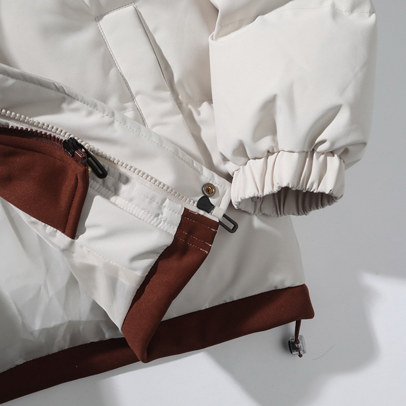 Ropa de algodón falsa de dos piezas para hombres, chaqueta de algodón cálida gruesa informal suelta de invierno, chaqueta acolchada con capucha de tendencia japonesa al por mayor