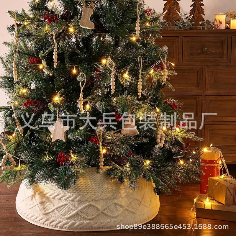 源头工厂跨境新品小号针织毛绒圣诞节树围摆件圣诞树底座装饰现货|undefined