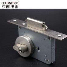 乐朗厂家定制隐形移门钩锁不锈钢拉丝40双钩锁推拉木门平移门锁具