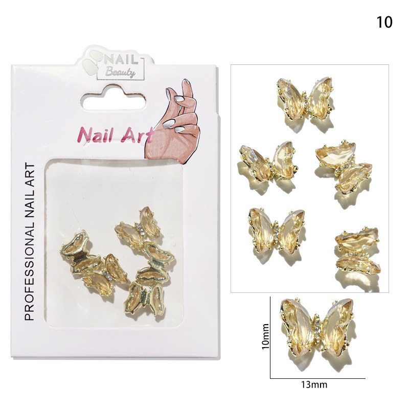 Accesorios de mariposa de uñas aurora uñas joyas de metal accesorios de uñas joyas de diamantes de imitación de uñas joyas pequeñas