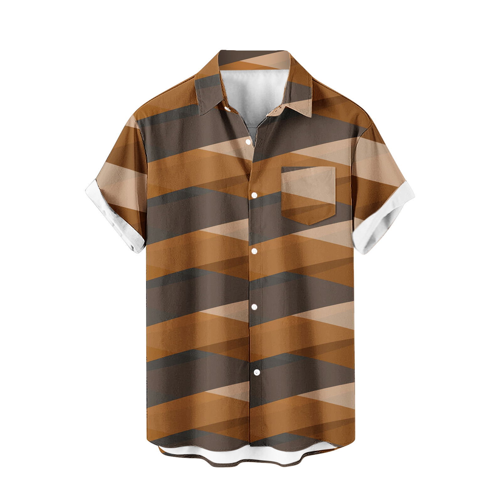 Venta caliente para hombres nueva camisa de manga corta 3D impresión digital moda casual Hawaii playa solapa para hombres
