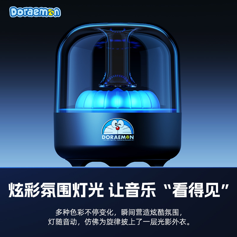 Doraemon wireless bluetooth speaker s58 small stereo high quality mini multifunctional colored glaze luminous speaker