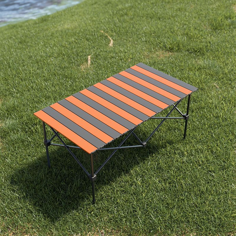 2025 업그레이드 강화모델 + 휴대용 수납벨트 - 블랙과 오렌지 스티치 [95*55*50cm 긴 테이블]