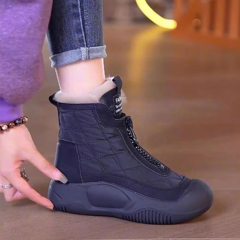 Botas de nieve de invierno para mujeres, zapatos de algodón impermeables y antideslizantes, nuevo tipo 2024 botas cortas de invierno.