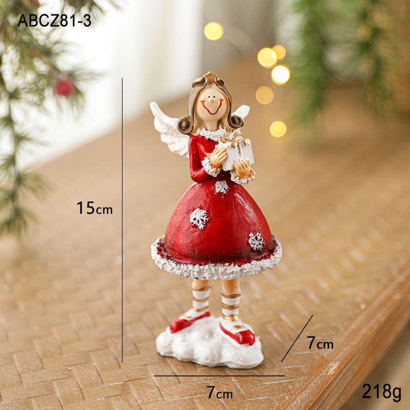新しいアイデアクリスマスプレゼント置物クリスマス装飾樹脂サンタクロース人形デスクトップ芸術品置物|undefined