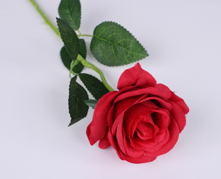 Simulato rosa singola falsa rosa casa, soggiorno, tavolo da pranzo, decorazione, simulazione di fiori di seta di fiori artificiali_voghion.com