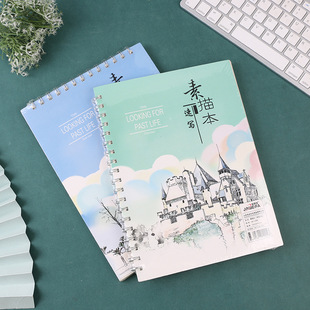 Wholesale portable sketch book coil blank drawing book art student sketch loose-leaf sketch book student painting sketch book