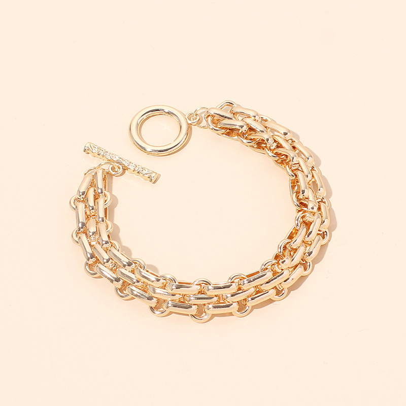 Hip-hop Geometric Metal Necklace Bracelet Set display picture 5