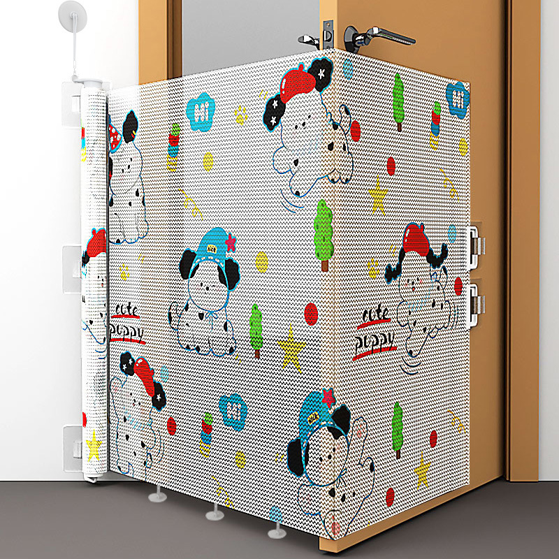 Colorful Pet Retractable Gate Barrier, No-Drill, Prevents Dogs from Running Out of the Enclosure, Anti-Jump Small Dog Fence, Cat Door Barrier