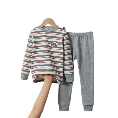 Children's pure cotton autumn clothes set, including boys' and girls' warm innerwear and sleepwear, for middle and small children as base layer cotton and wool sweaters.