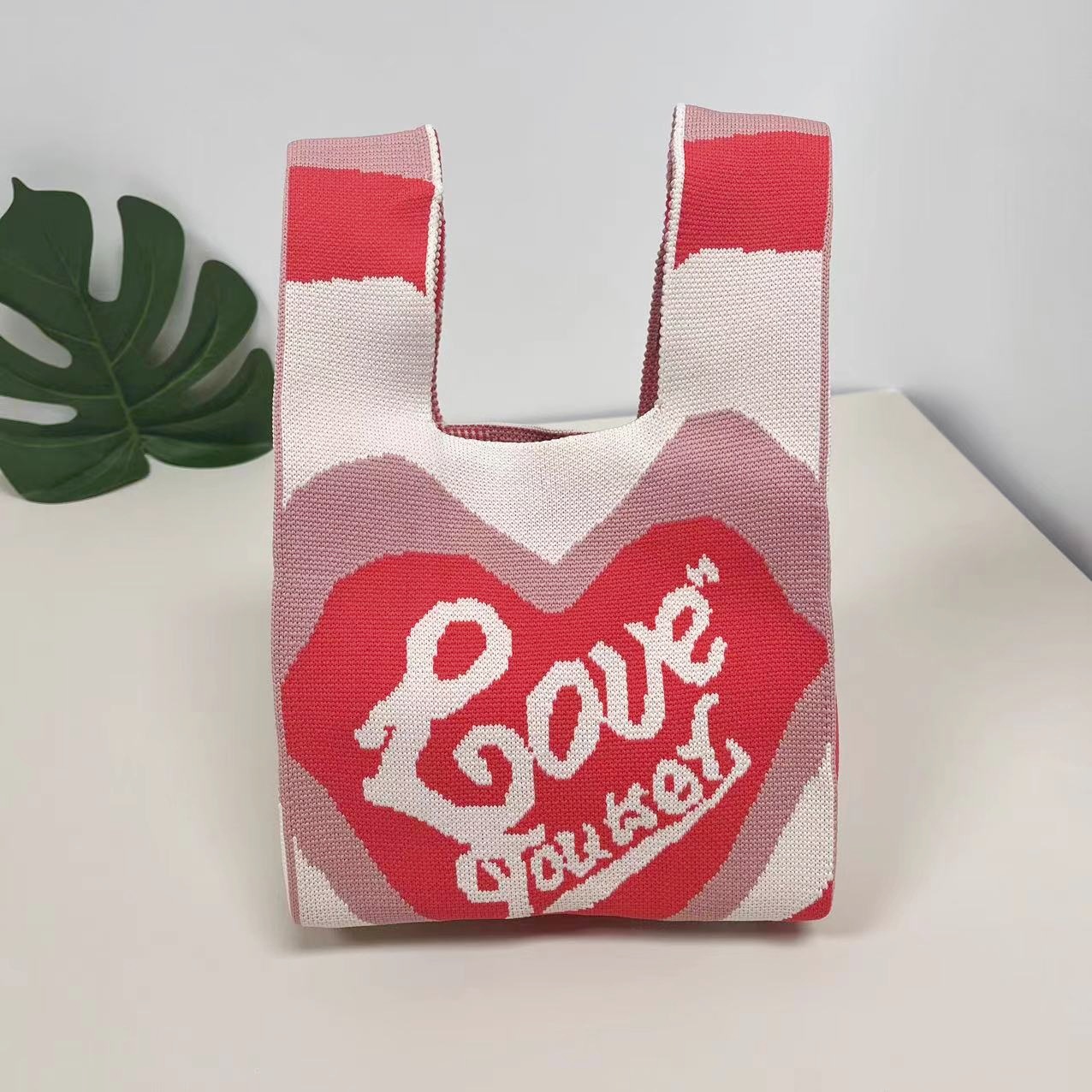 Bolso de mano tejido para embalaje de regalos, bolso tejido con múltiples patrones, estilo ins, bolso tejido para mujer, mini versátil.