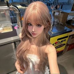 【厄瓜多尔玫瑰】假发女温柔气质豆沙粉氛围感波浪卷仿真透气假发