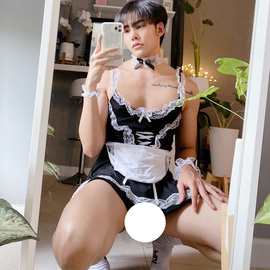 男士情趣内衣女佣女仆围裙角色扮演男同性服装性感M真人实拍代发