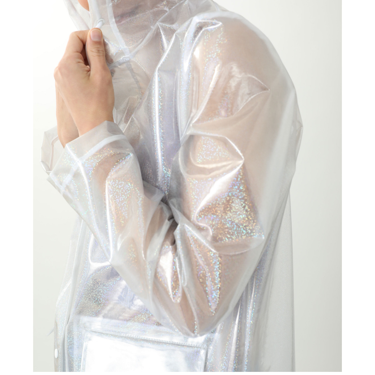 白色透明镭射闪点TPU   印花聚氨酯面料雨衣雨伞 新型时尚面料