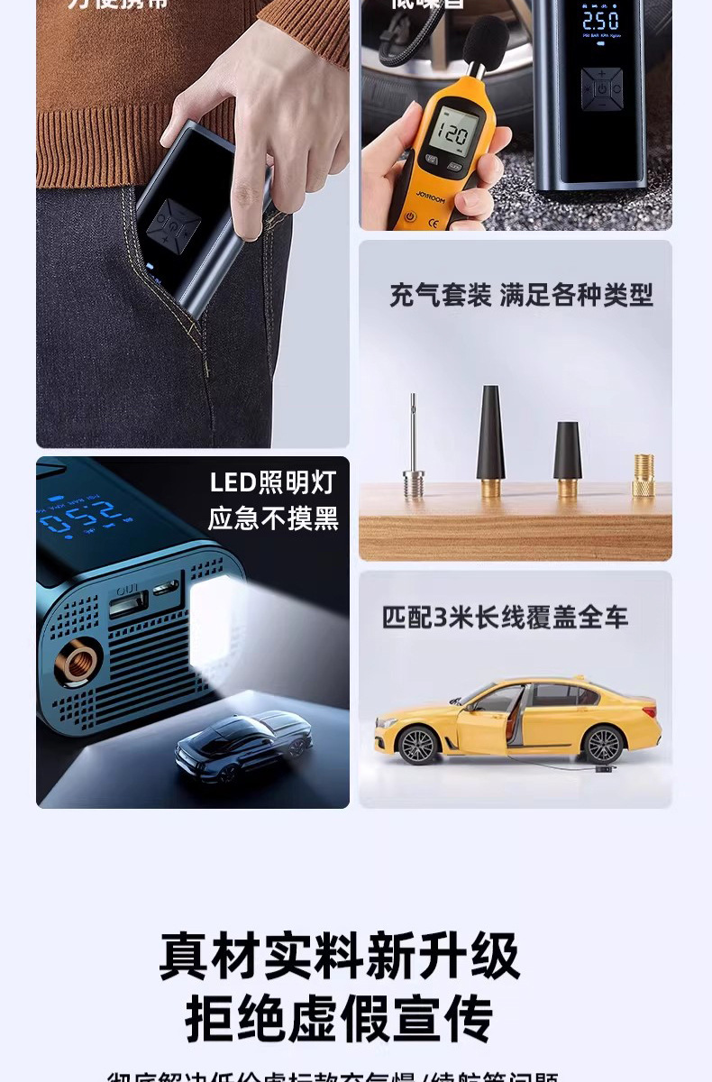 Car Wireless Air Pump, Portable Air Pump for Cars, Electric Car Tire High-Pressure Inflator, Inflator