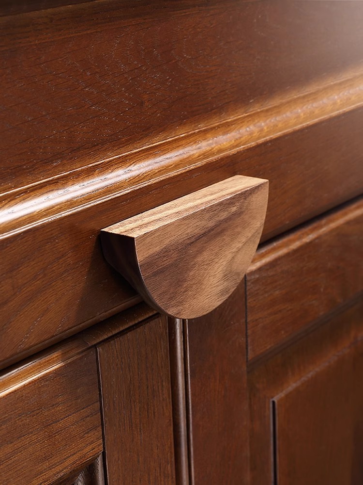 新中式櫃門拉手實木現代簡約高檔長衣櫃櫥櫃抽屜柜子把手手柄半圓