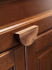 新中式櫃門拉手實木現代簡約高檔長衣櫃櫥櫃抽屜柜子把手手柄半圓