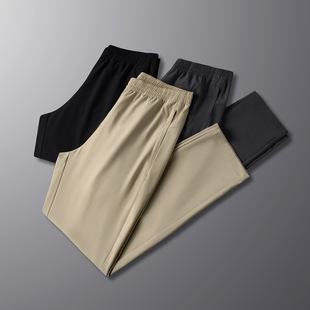 2025 Summer Thin Men's Plus Size Elastic Waist Straight Pants Sports Casual Pants
