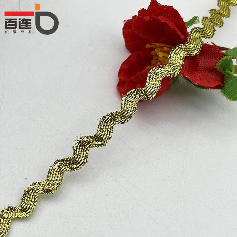 3-5mm oro y plata ola en forma de S borde curvo cortina de cinta de encaje ropa para niños accesorios de la boda accesorios de ropa DIY