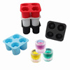 Four -hole ice cup silicone mold ice grid cylindrical water cup Coca -Cola ice cubes whiskey preparation ice mold potted abrasive gear