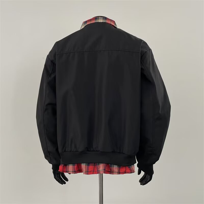 Men's Old Qian Style Two Piece Jacket Spring Autumn 2026 New Color Blocking Loose Fit Clean Fit Flight Jacket_voghion.com