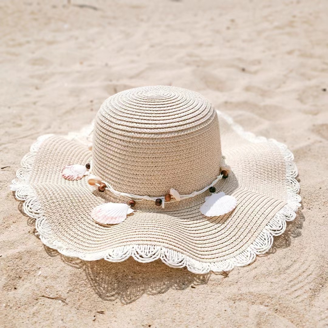 Straw Hat Hats Type Casual, Outdoor, Daily Occasion Women's Cute Sweet Shell Big Eaves Straw Hat