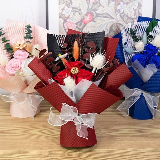 Ramo de rosas preservadas para profesores, regalo de San Valentín para amigos, ramo de flores preservadas de alta gama, venta al por mayor de fábrica