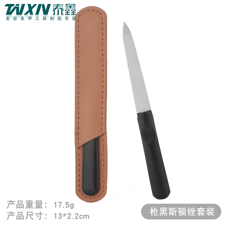 Al por mayor archivo de uñas de doble cara al por mayor archivo de uñas de acero inoxidable de cuatro lados tira de molienda de uñas traje de herramienta de manicura