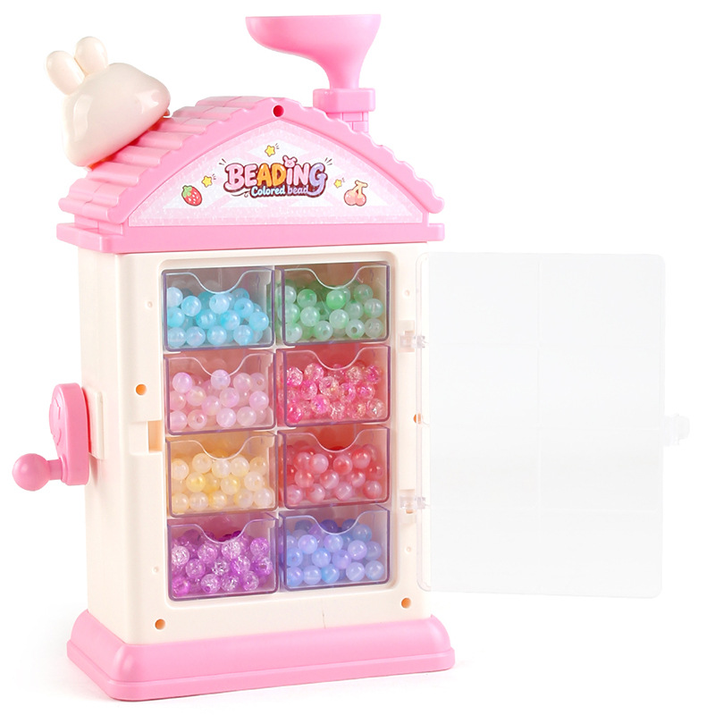 Puzzle infantil automático cuentas máquina DIY hecha a mano con cuentas collar accesorios de joyería material paquete de juguetes para niñas caja