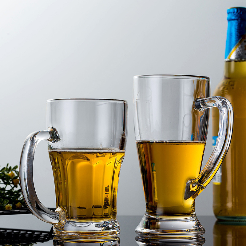 Cristal de jade vaso de vidrio grueso vaso de cerveza con mango vaso de vidrio transparente vaso de cerveza vaso de vino vaso de agua vaso de té vaso de piña