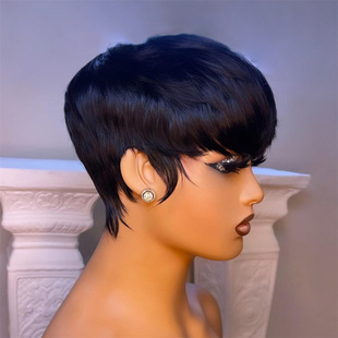 straight human hair wig hair set for women wig full machine