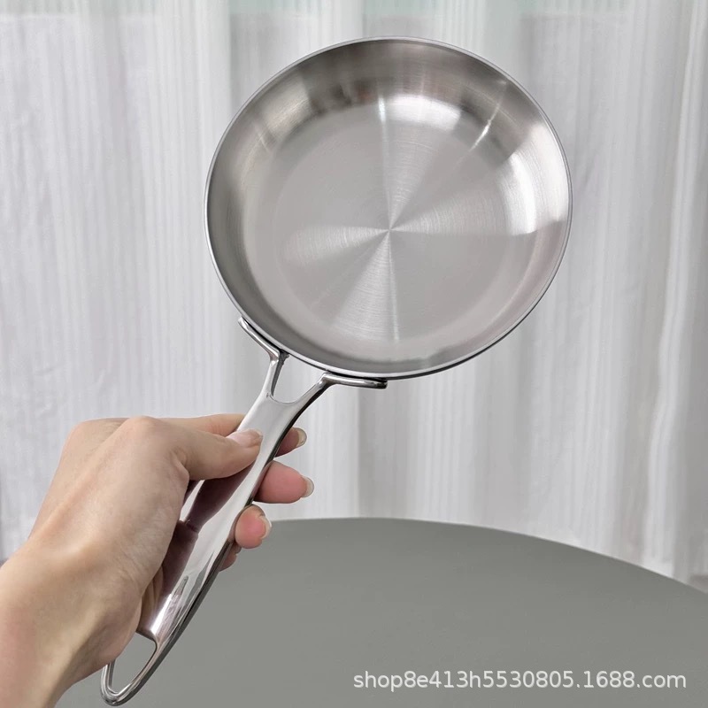 Zhuo Deming 18 / 10 pan de acero inoxidable 14cm pan antiadherente casero pan de tartas de huevo pan de filete