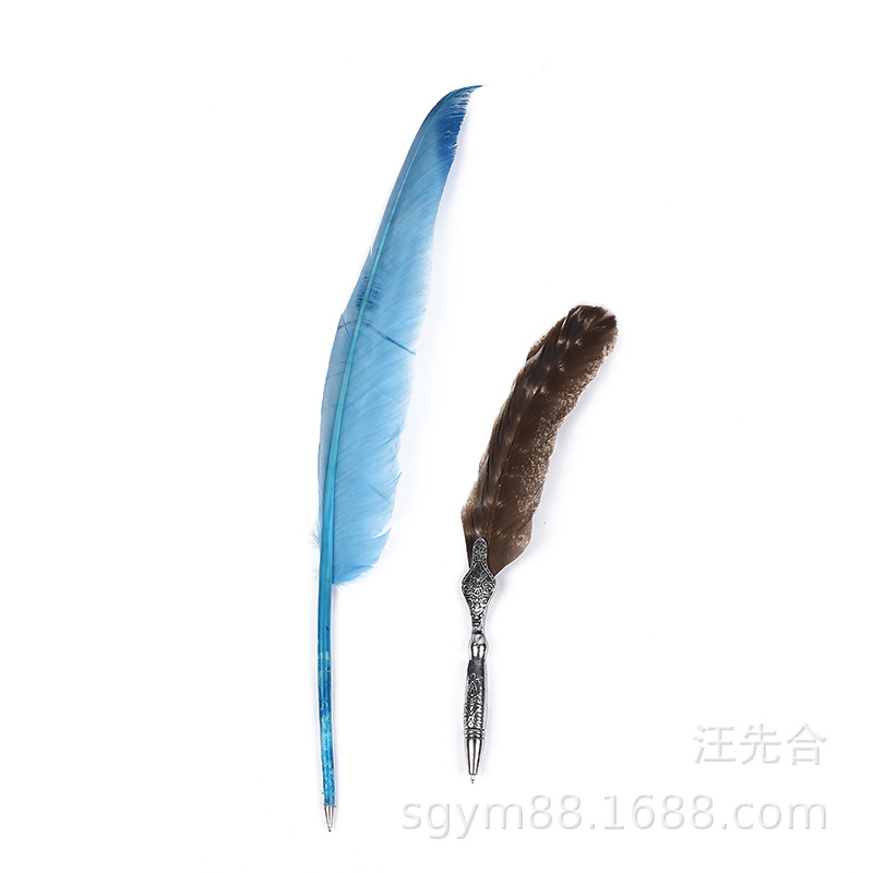 新款羽毛笔金属笔芯 圣诞节礼品 25-30公分毛质滑润，色彩靓丽详情图2