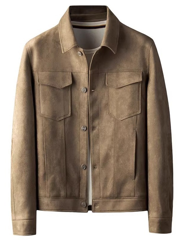 Japanese style retro lapel jacket men's 2023 autumn new high-grade suede casual all-matching coat top