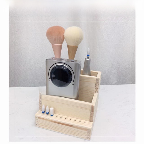 New Style Nail Grinder Storage Box Minimalist Wooden Pen Holder Cotton Pads Multi-layer Tool Storage Box Fashion Item