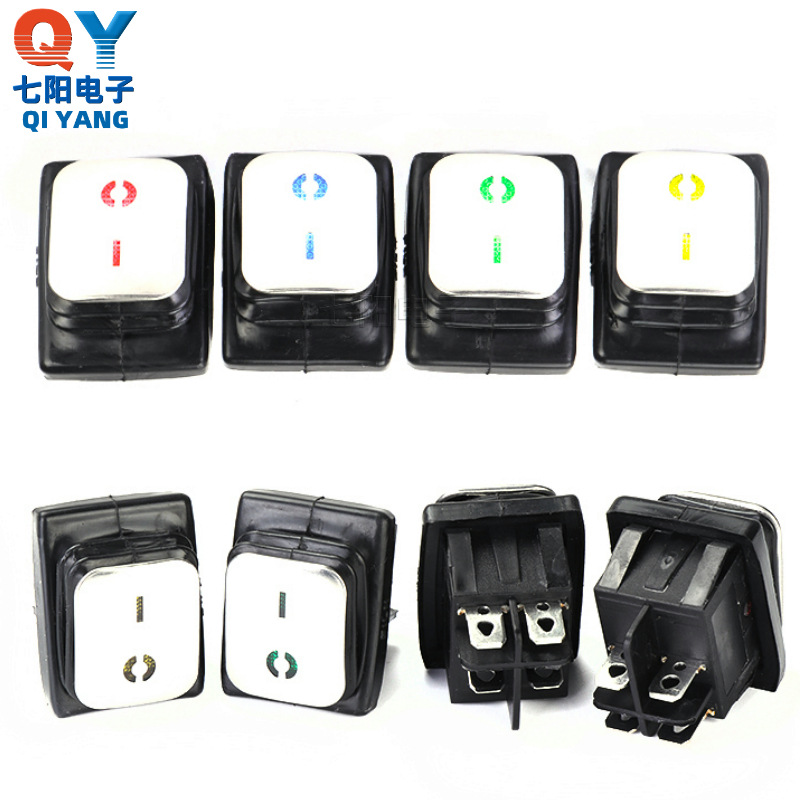 KCD4不锈钢面4脚防水船型开关银触点大电流翘板电源跷板船形开关