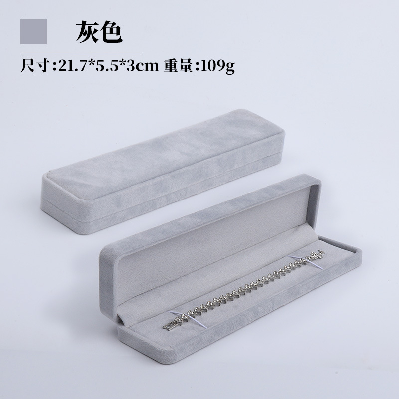 Caja de joyería de terciopelo de alta gama, caja de embalaje de terciopelo para anillos, pulseras, pendientes, cadenas largas, caja de regalo para joyería