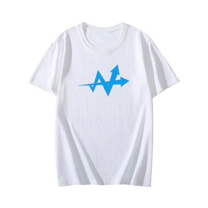 Pure Cotton Summer Top with Rising Icon Print, Simple and Versatile, Loose Fit, Casual Style, Unisex