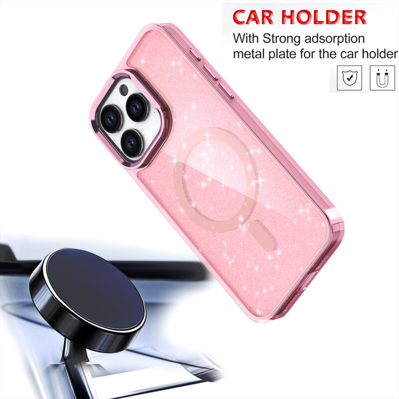 Bright Shadow Two-In-One Glitter Magnetic Phone Case Suitable for Iphone1716Promax Camera Holder Protective Cover