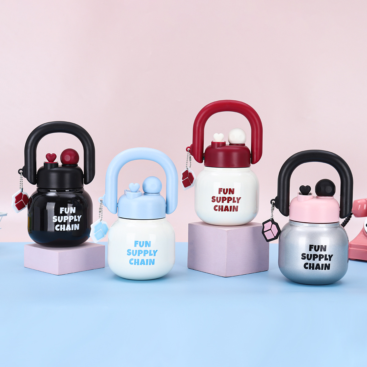 new large capacity portable carrying pot 316 stainless steel double drink thermos cup portable with tea strainer big belly cup with straw