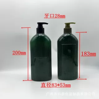 500毫升四方瓶塑料瓶 竖纹洗护瓶洗发水护发素挤压条纹瓶酒店高级