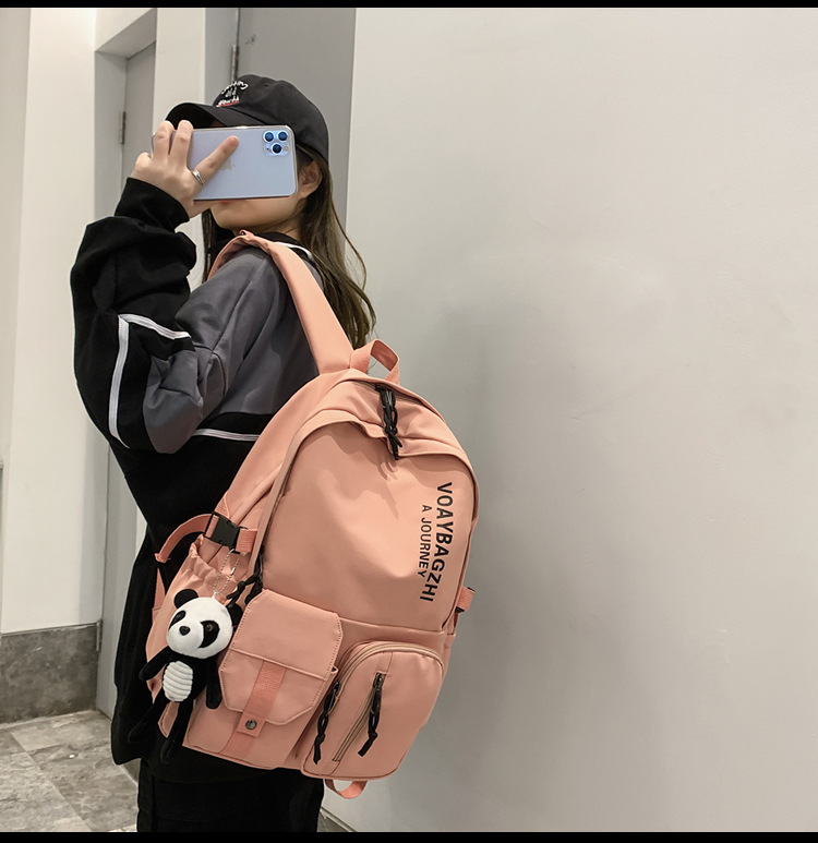 Korean Version Of Large Capacity Wild Backpack College Students Fashion Trend Couple Backpack display picture 39