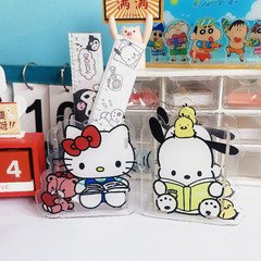 Pacha Dog KT Cat Acrylic Transparent Pen Holder Large Capacity Student Desk Stationery Storage Box Cute Girl Heart