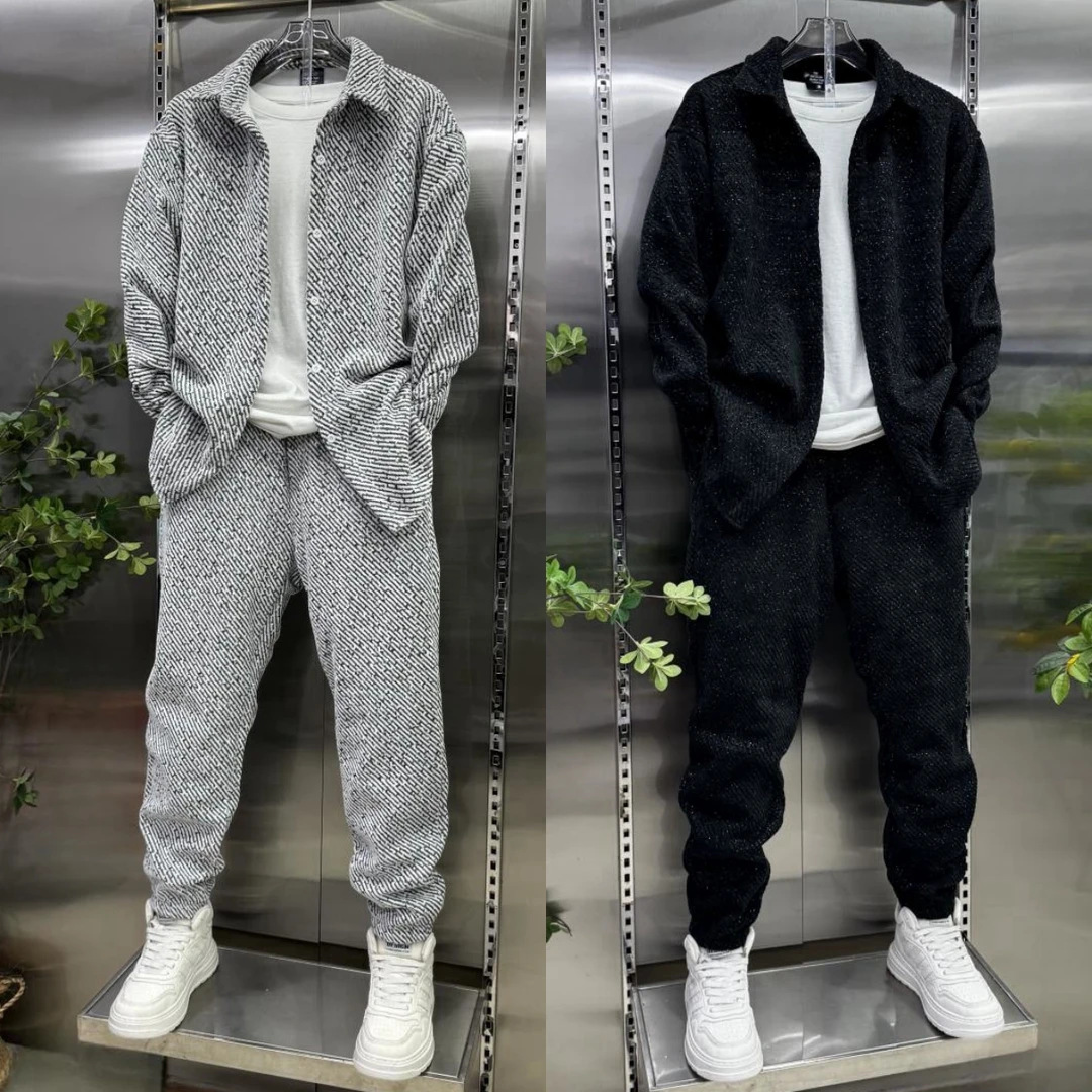 Spring New Shirt Suit, Fashionable Loose Men's Tops and Casual Pants, a Complete Set of Casual Shirt and Pants Suit