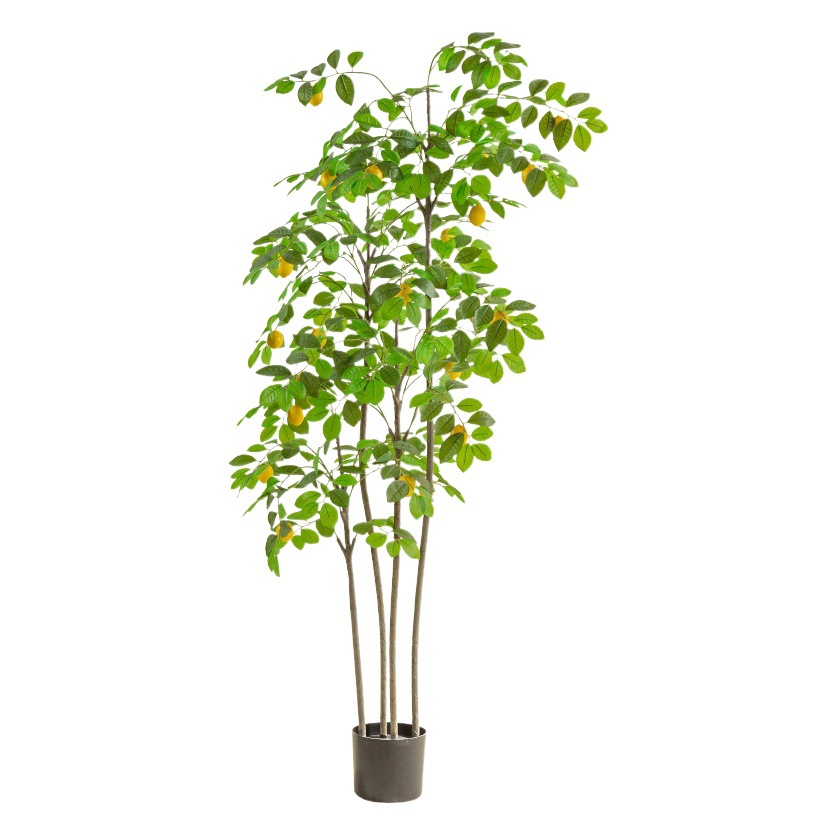 Estilo nórdico artificial planta verde limón árbol bonsai decoración interior salón decoración artificial planta bonsai árbol artificial