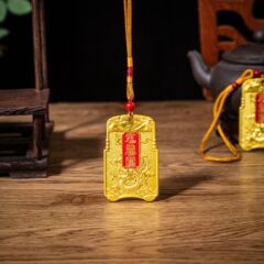 2024龍年太歲李誠大將軍令牌掛件汽車批發錦囊國潮禮品新款金卡