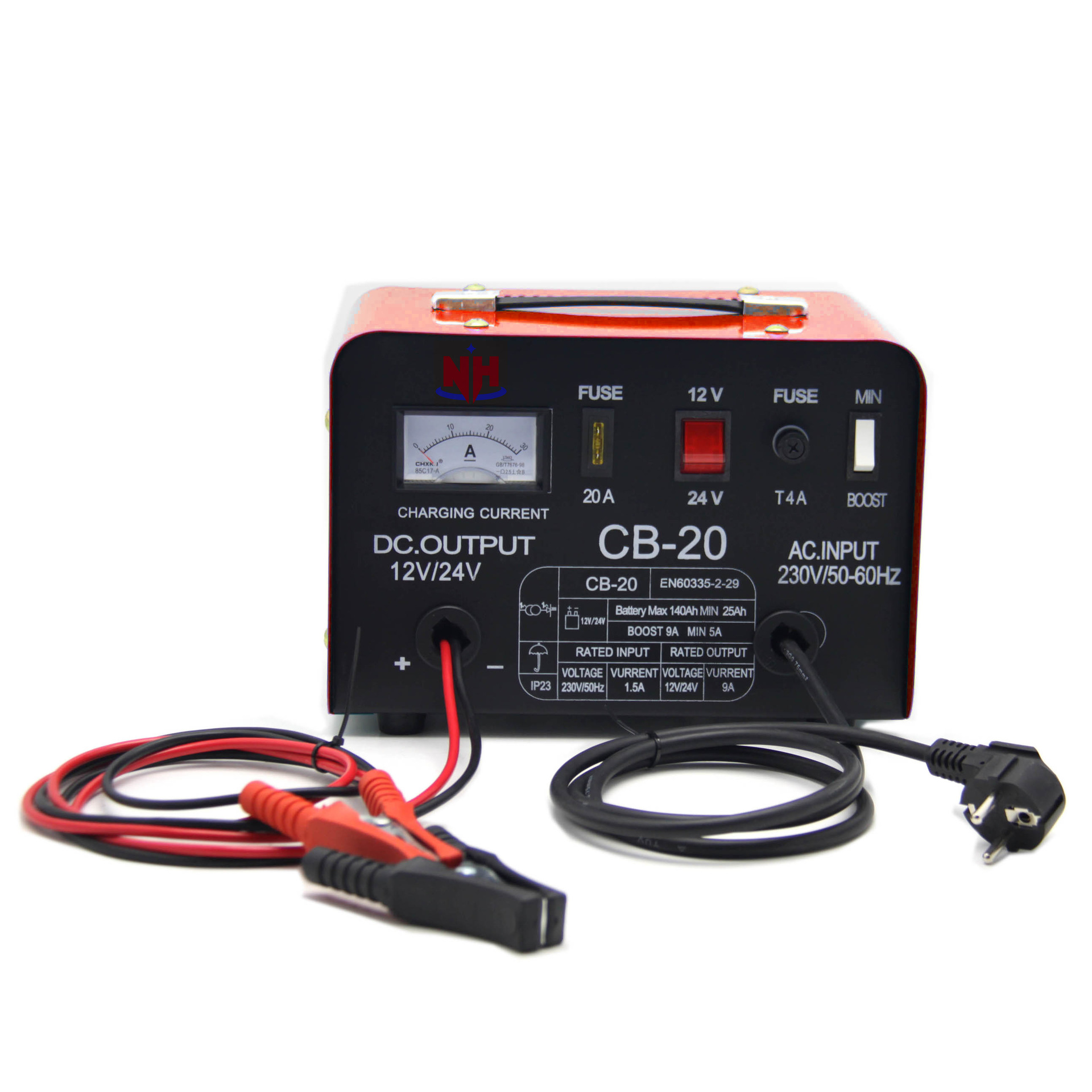 CB-20铁壳汽车面包车电瓶车卡车充电器24V12V应急启动电源维护