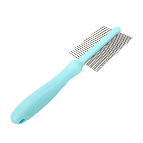 Pet comb factory customized dog grooming comb double row of dense teeth to remove floating hair daily grooming brush
