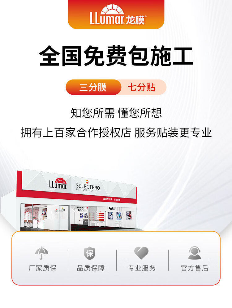 Llumar Car Window Film Sun Protection Heat Insulation Explosion-Proof Front Windshield Side Rear Driver's Privacy Film Single Area