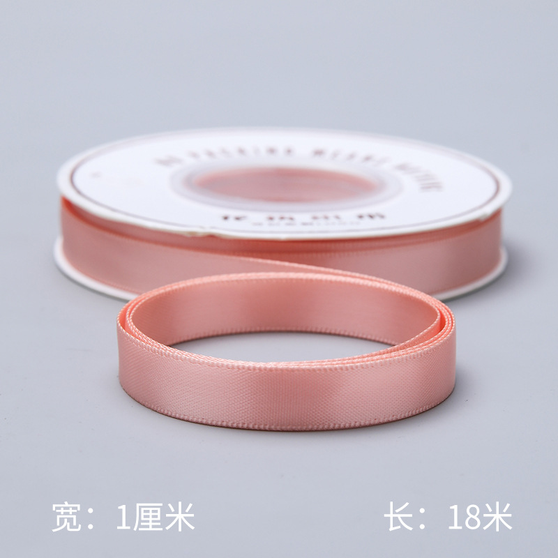 Floristería de 1cm Cinta de poliéster de doble cara al por mayor Cinta de color sólido Material de embalaje de flores Hornear ramo de flores Cinta